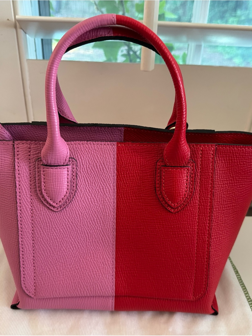 Longchamp Mailbox Stabilo Small Color block leather crossbody tote - Picture 3 of 7